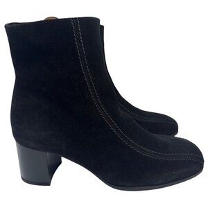 La Canadienne Women's Jewel Black Suede Boot 7" Ankle Zipper Waterproof Size 5